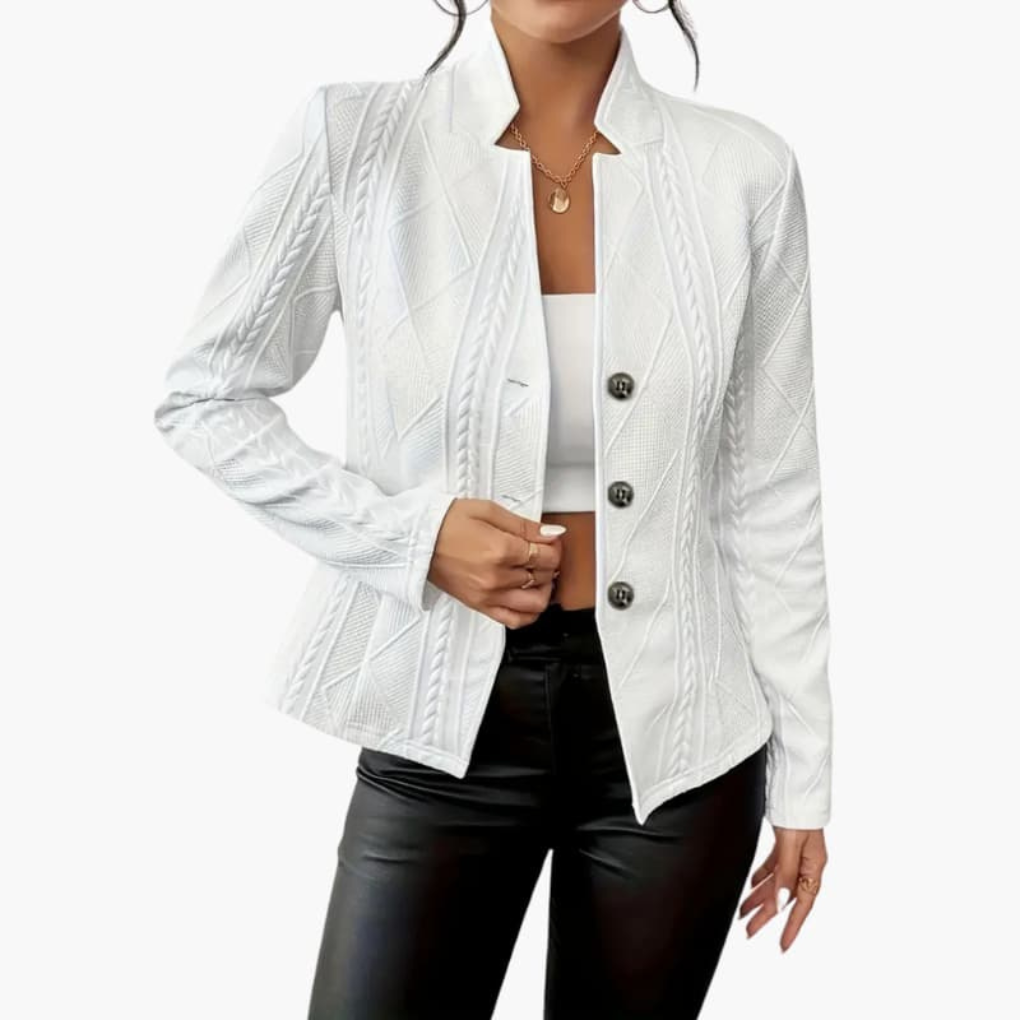 Blazer da donna con colletto a rever e chiusura con bottone