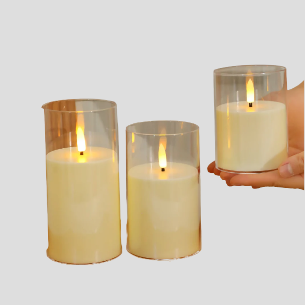 Set di 3 candele a LED