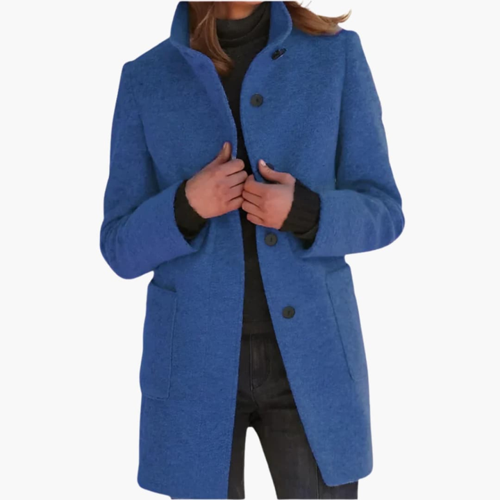 Cappotto da donna con colletto alto e tasche