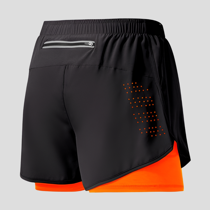 Pantaloncini da corsa con cerniera ad asciugatura rapida da uomo
