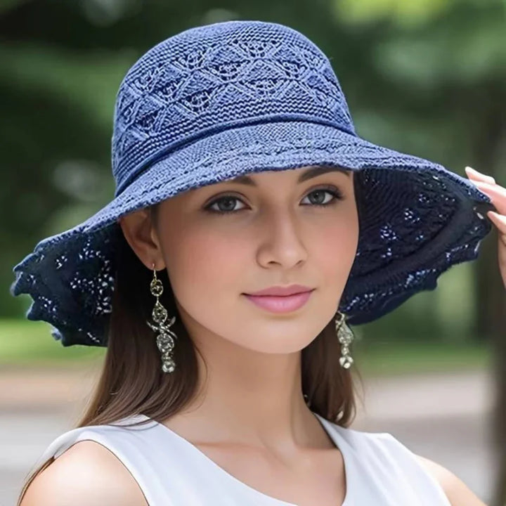 Elegant sombrero de sol de encaje para mujer