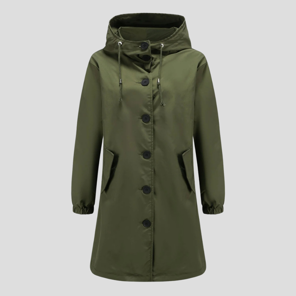 Waterproof rain jacket with hood for women