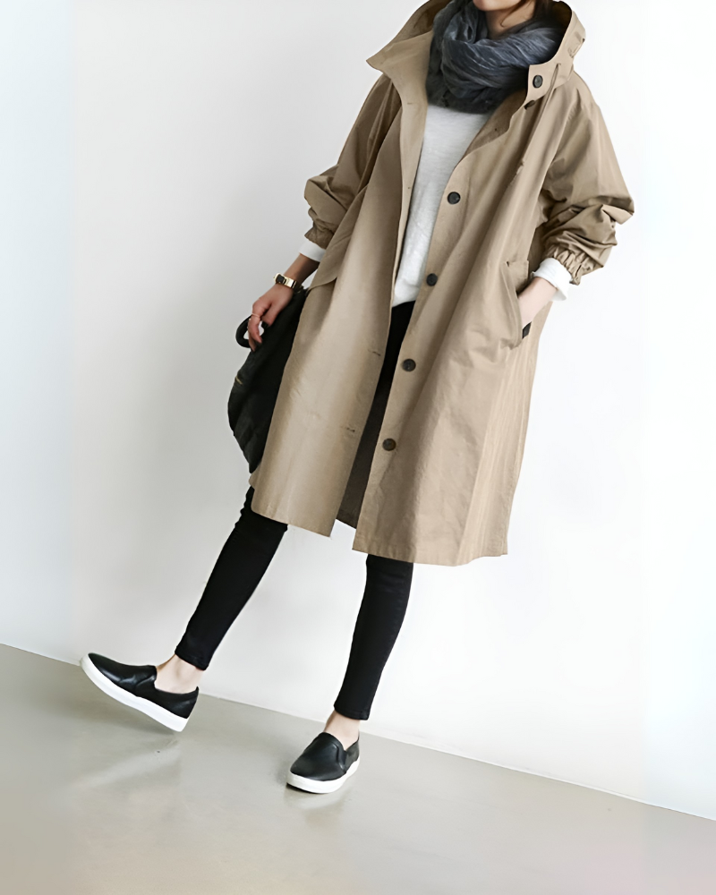 Classic trench coat with hood