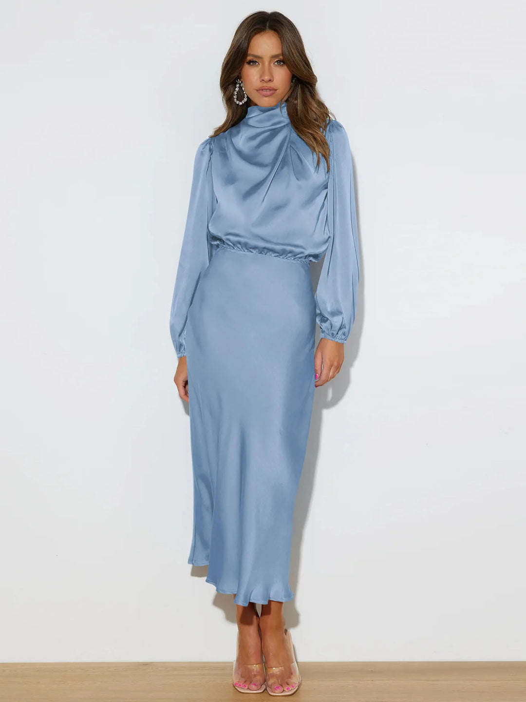 Elegant Satin Evening Dress for Women
