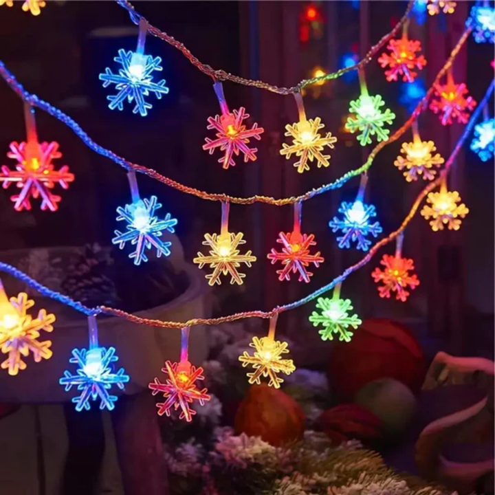 LED lights in the shape of a snowflake