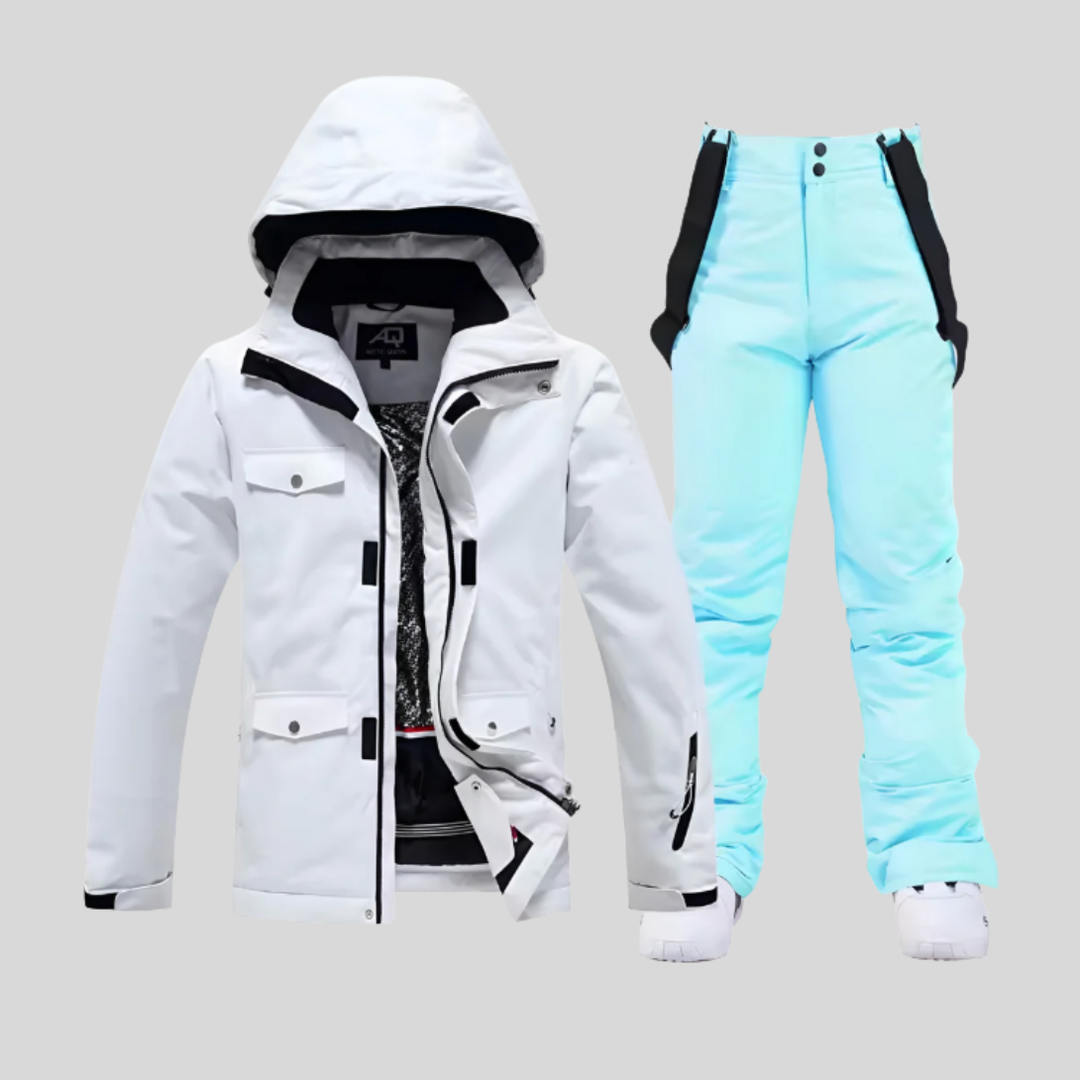 Completo invernale funzionale da donna con giacca e pantaloni da sci