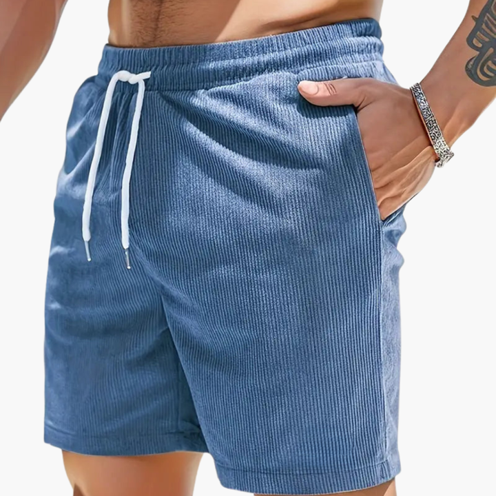 Pantalones cortos de pana acanalada para hombre – Estilo casual de verano