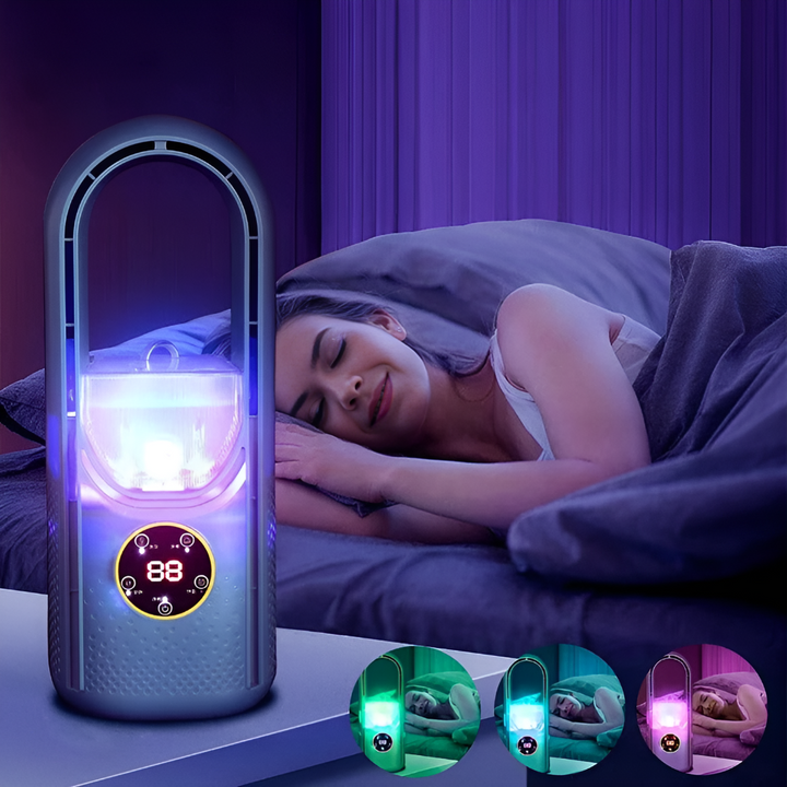 Portable tabletop air cooler without blades