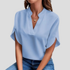 Short-sleeved blouse in light and breathable fabric