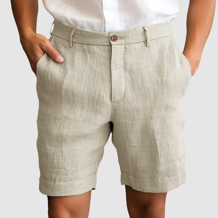 Men's casual shorts in cotton and flax