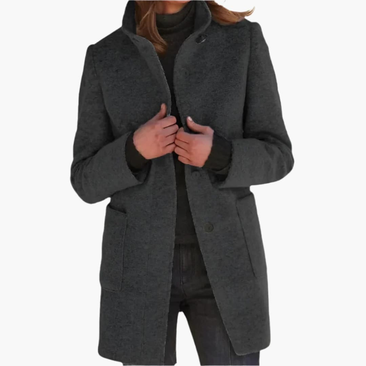 Cappotto da donna con colletto alto e tasche