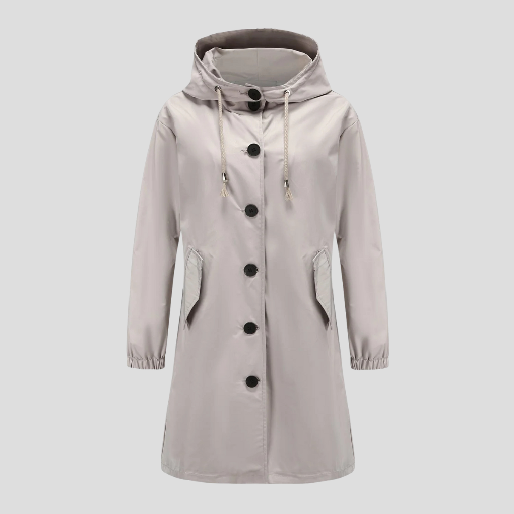 Waterproof rain jacket with hood for women