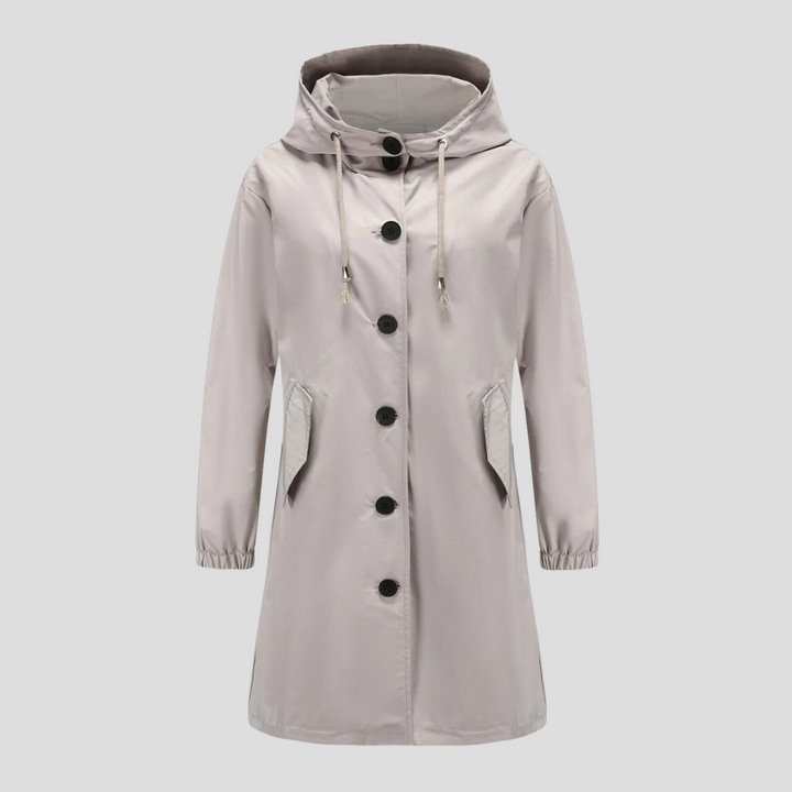 Waterproof rain jacket with hood for women