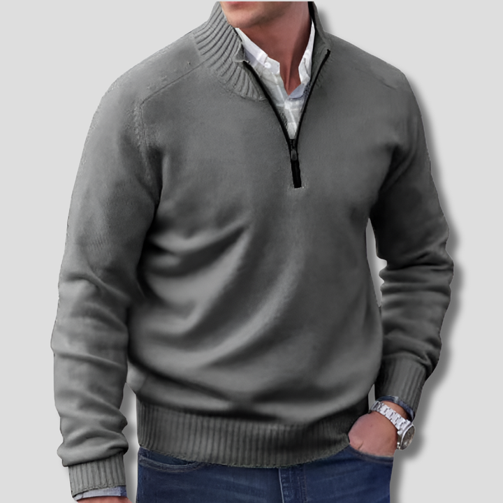 Maglione da uomo con mezza zip