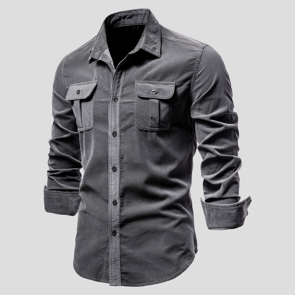 Camicia da uomo in velluto a coste: texture intramontabile, comfort quotidiano