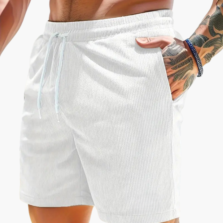 Pantalones cortos de pana acanalada para hombre – Estilo casual de verano