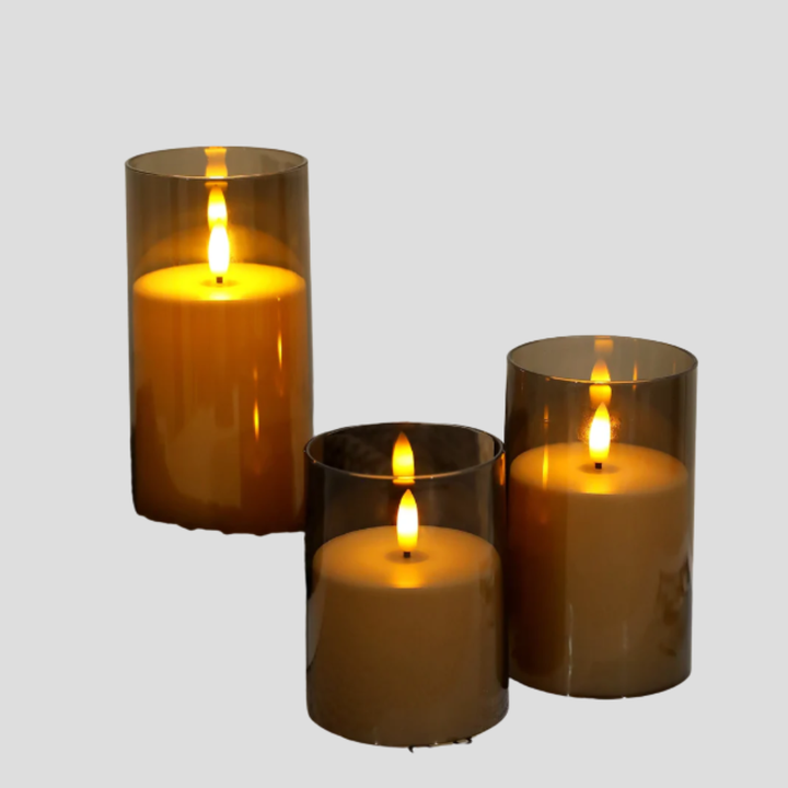 Set di 3 candele a LED