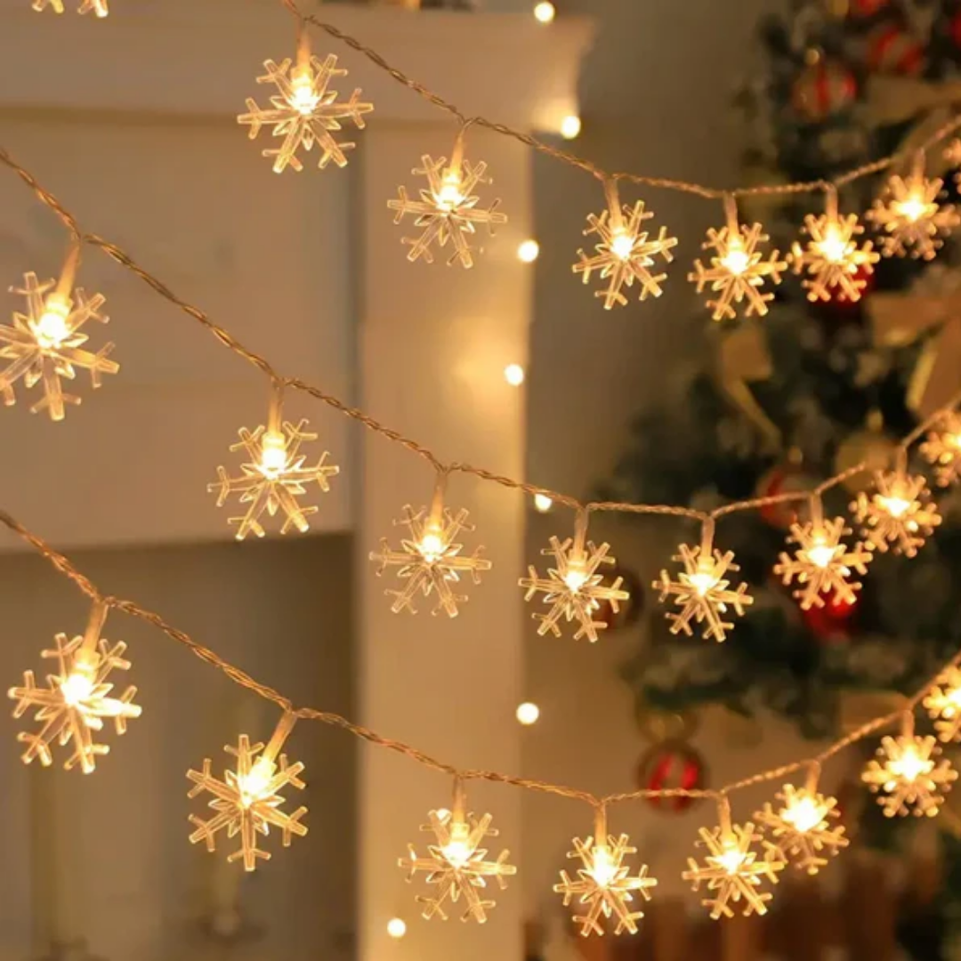 LED lights in the shape of a snowflake