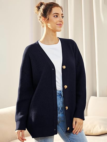Cardigan oversize con escote en V