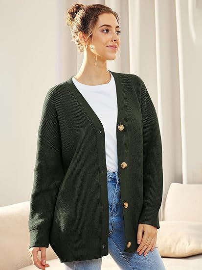 Cardigan oversize con escote en V