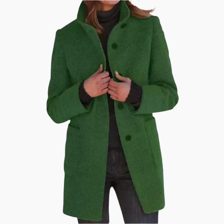 Cappotto da donna con colletto alto e tasche