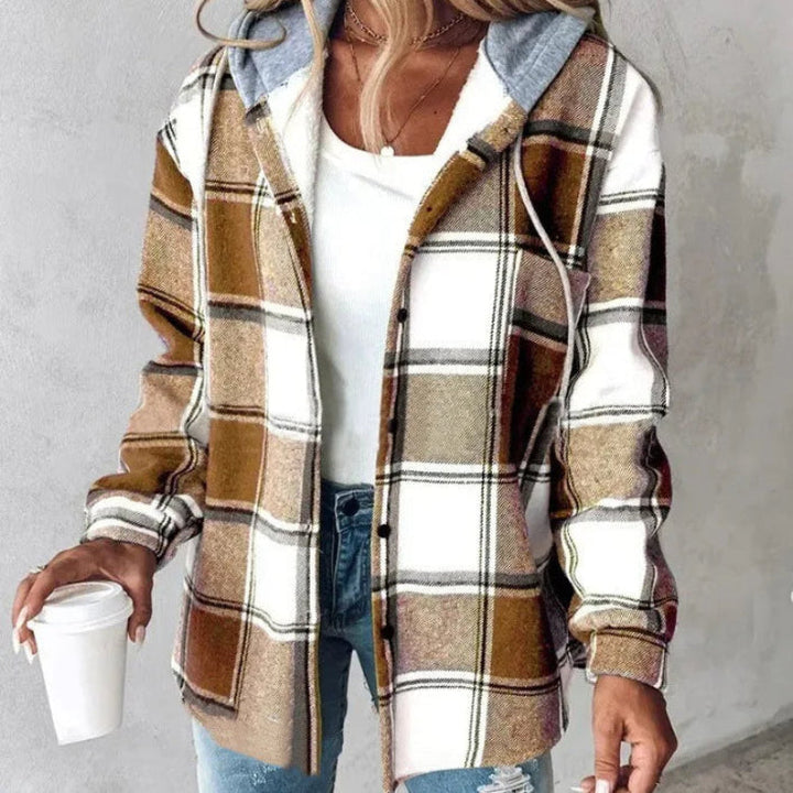 Giacca Hooded a Quadrati per Donne