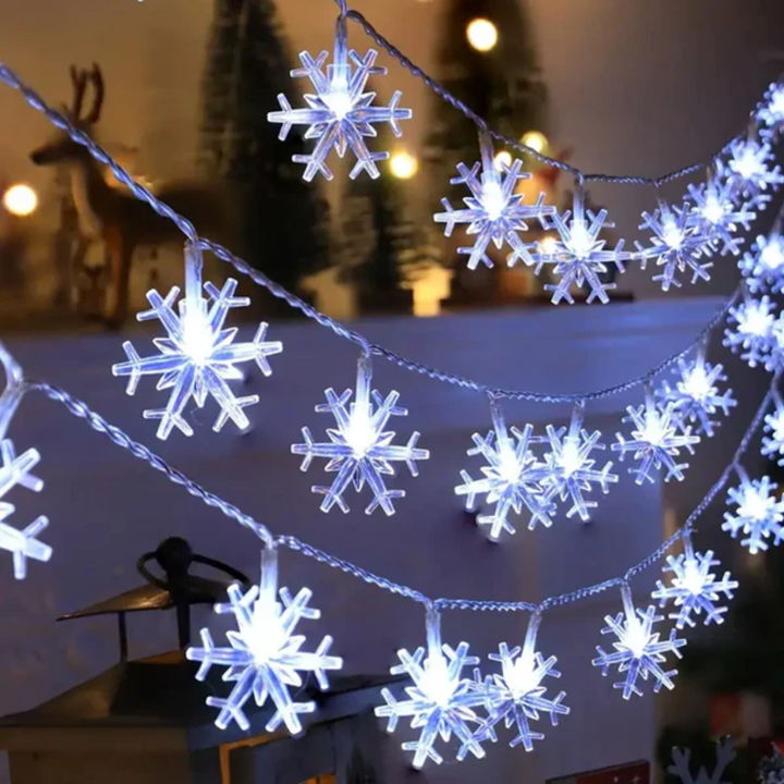 LED lights in the shape of a snowflake