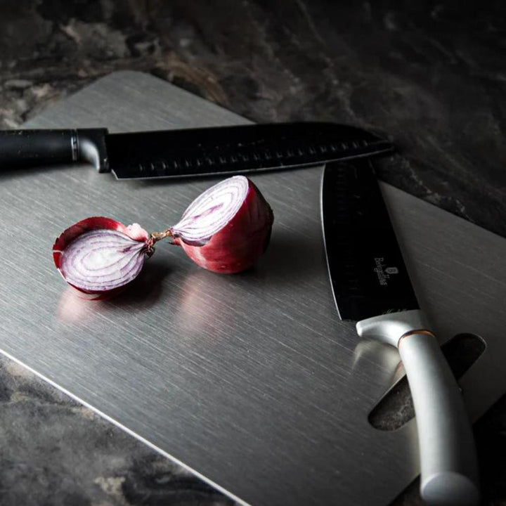 Premium stainless steel cutting board for maximum cleanliness and durability