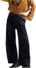 RelaxFit - Jeans Donna a Gamba Larga con Vita Alta e Orlo Sfilacciato