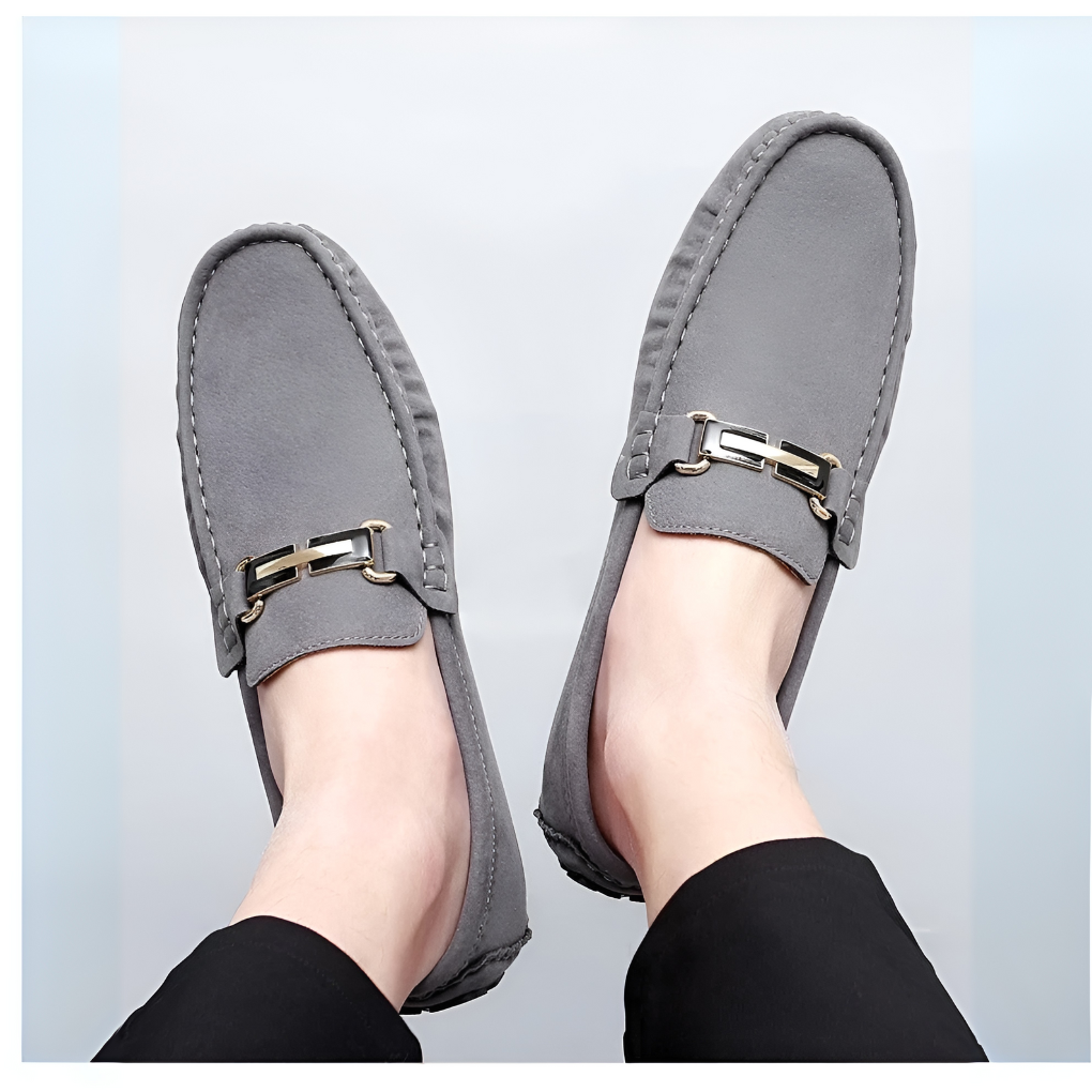 Mocassini slip-on in pelle scamosciata da uomo