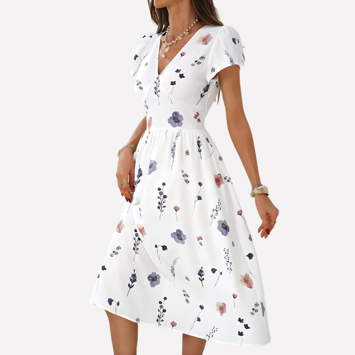 Abito da donna con scollo a V e tasche