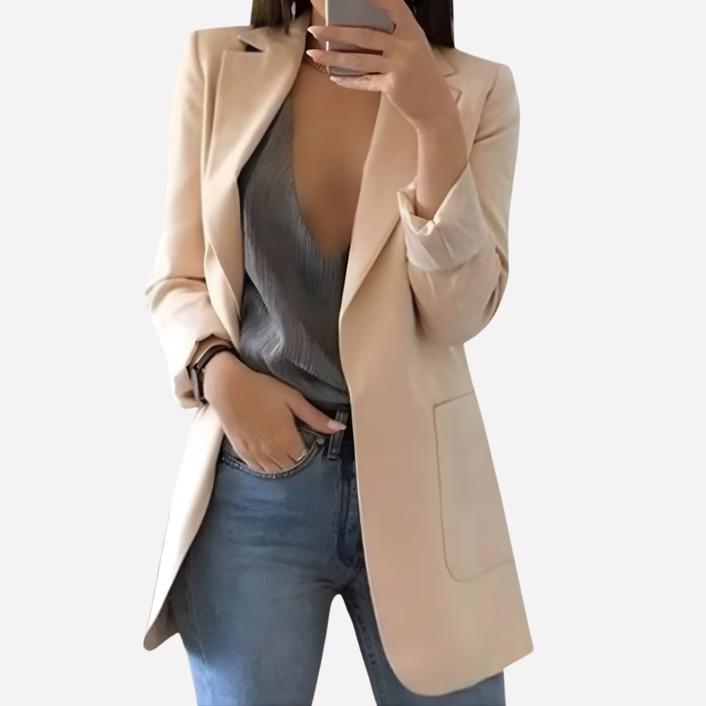 Blazer da donna con tasca frontale – Strato quotidiano strutturato