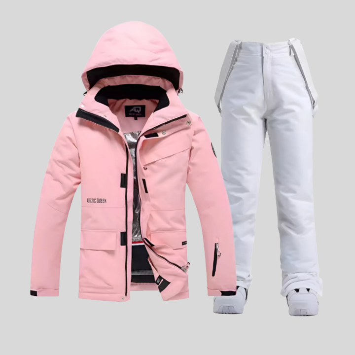 Completo invernale funzionale da donna con giacca e pantaloni da sci