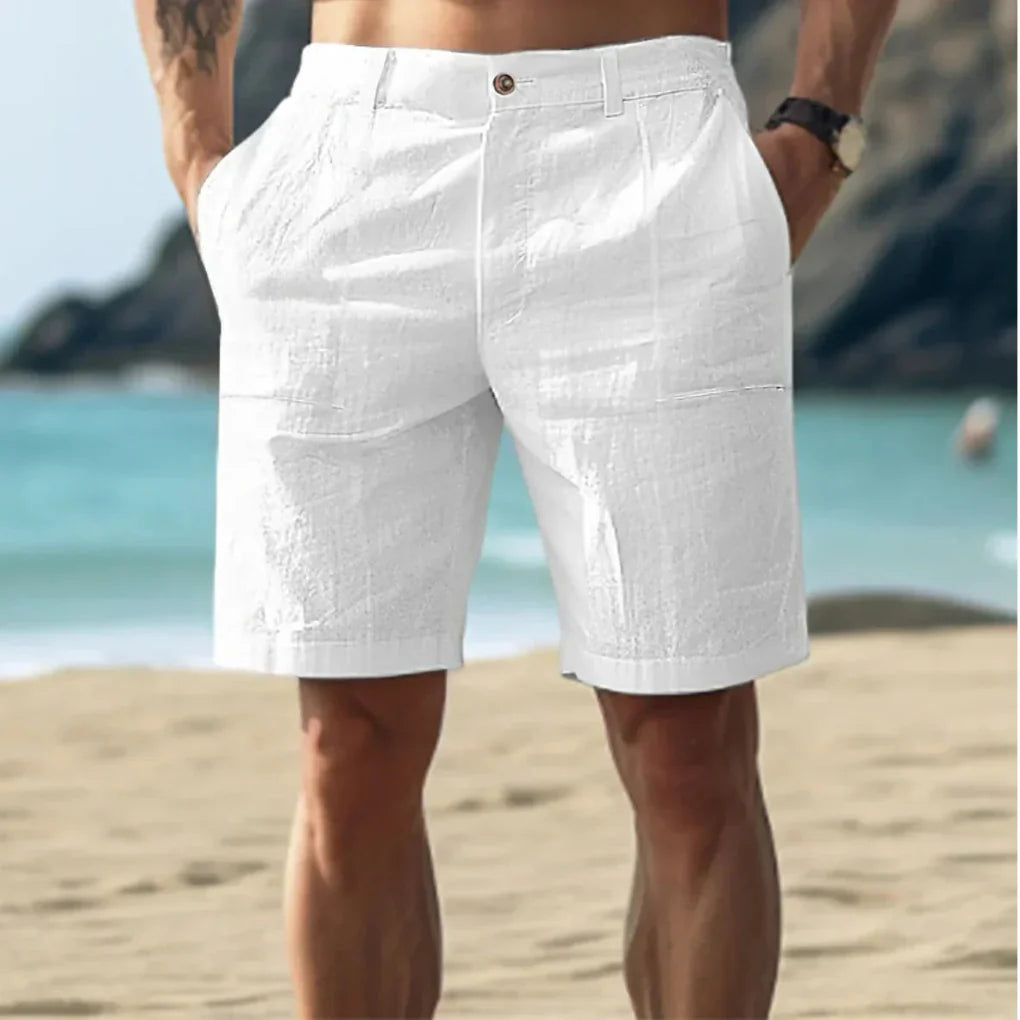 Pantaloncini casual da uomo in lino