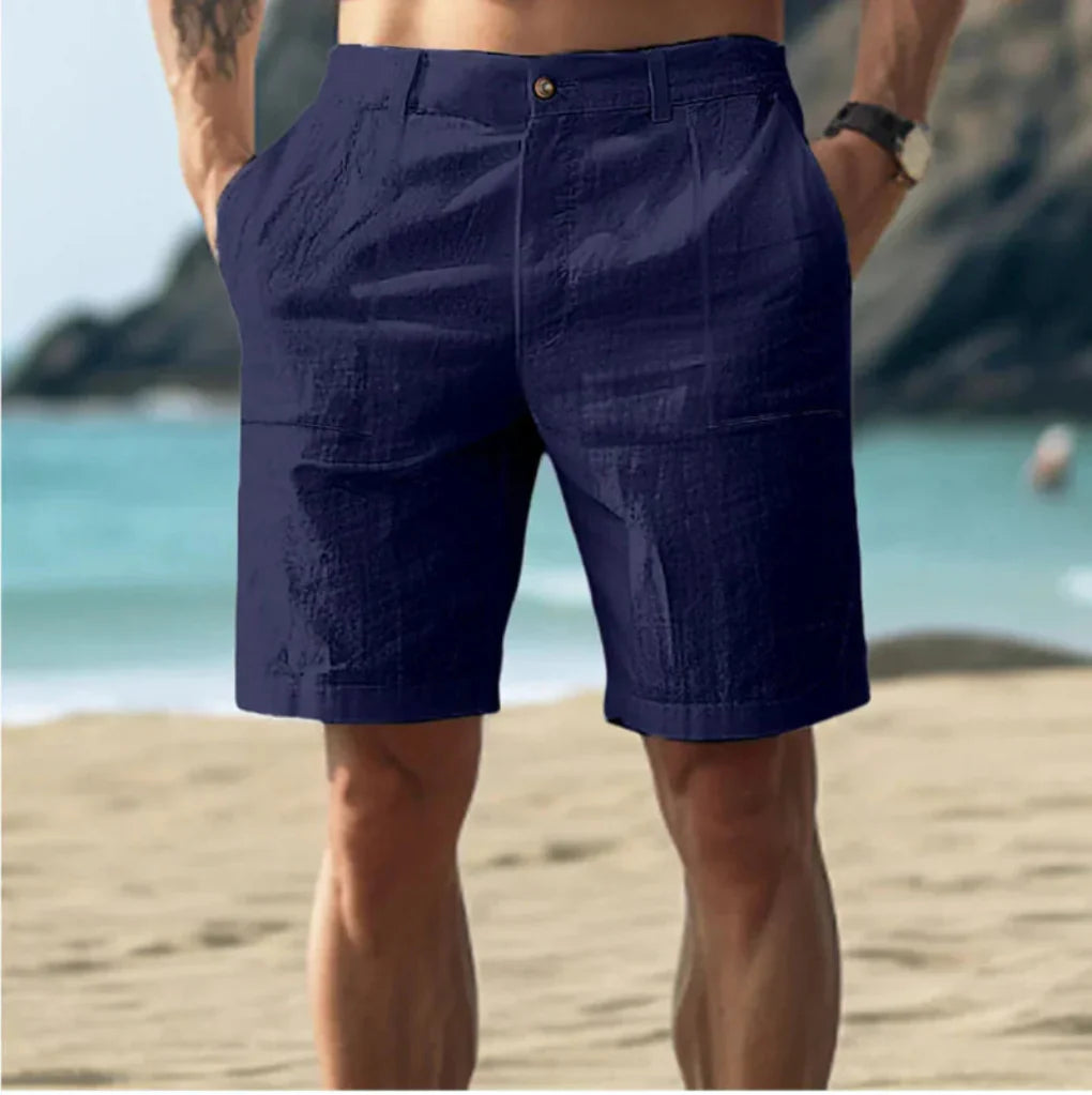 Pantaloncini casual da uomo in lino