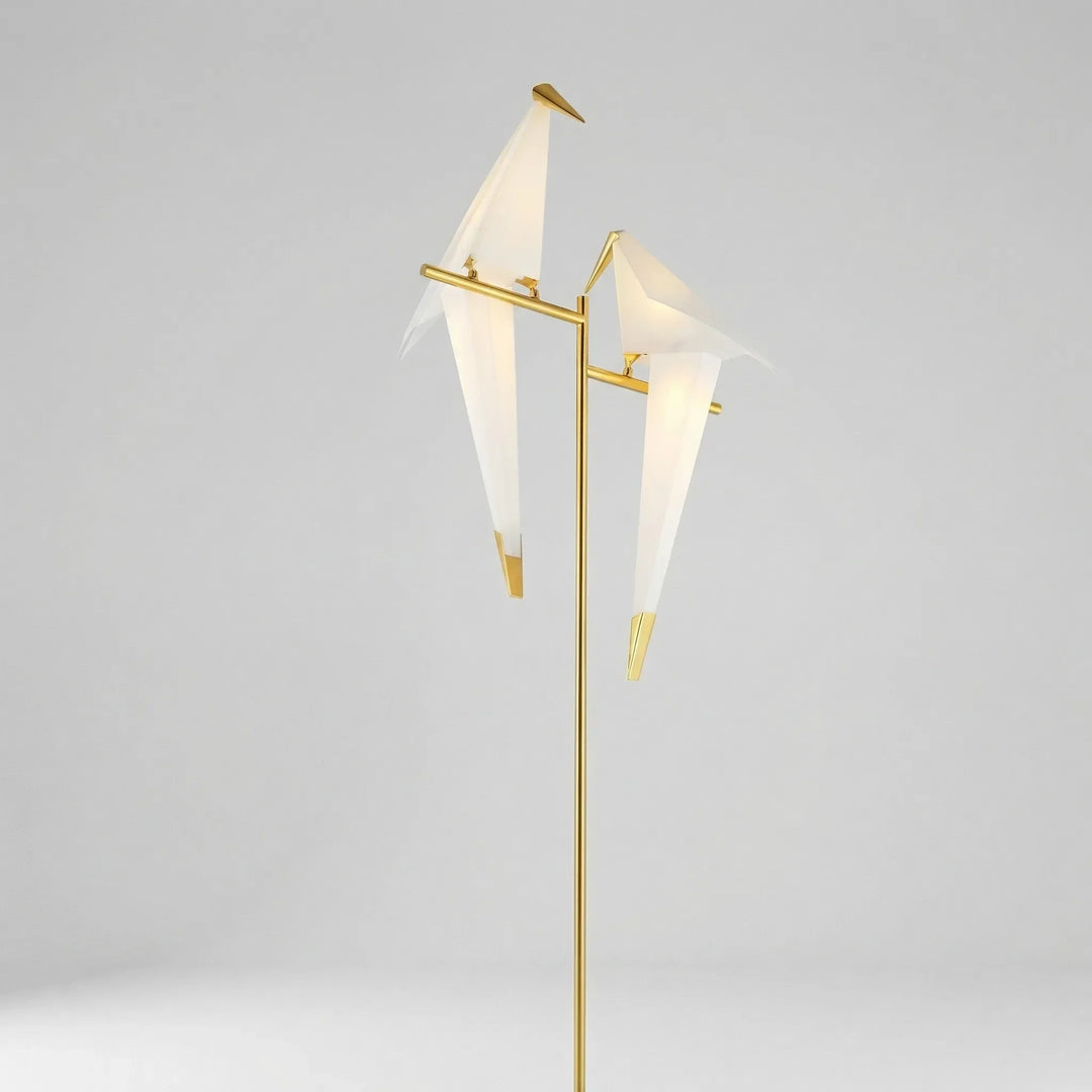 Aviorra - Lampada da terra scultorea a forma di uccello origami