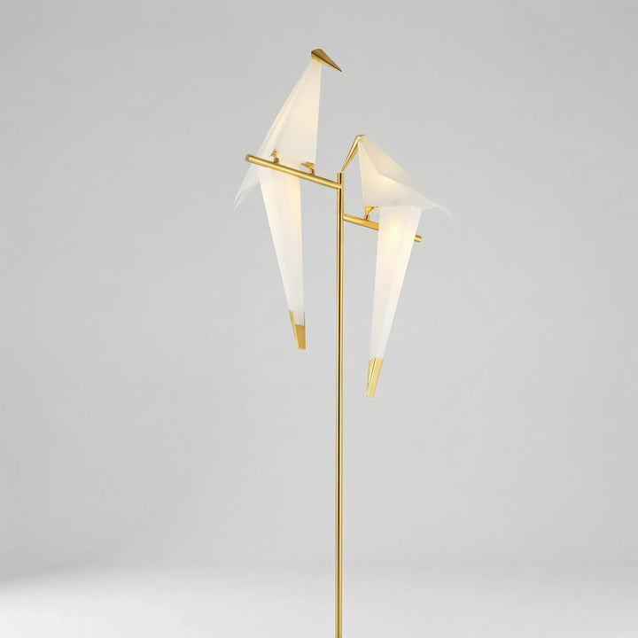 Aviorra - Lampada da terra scultorea a forma di uccello origami