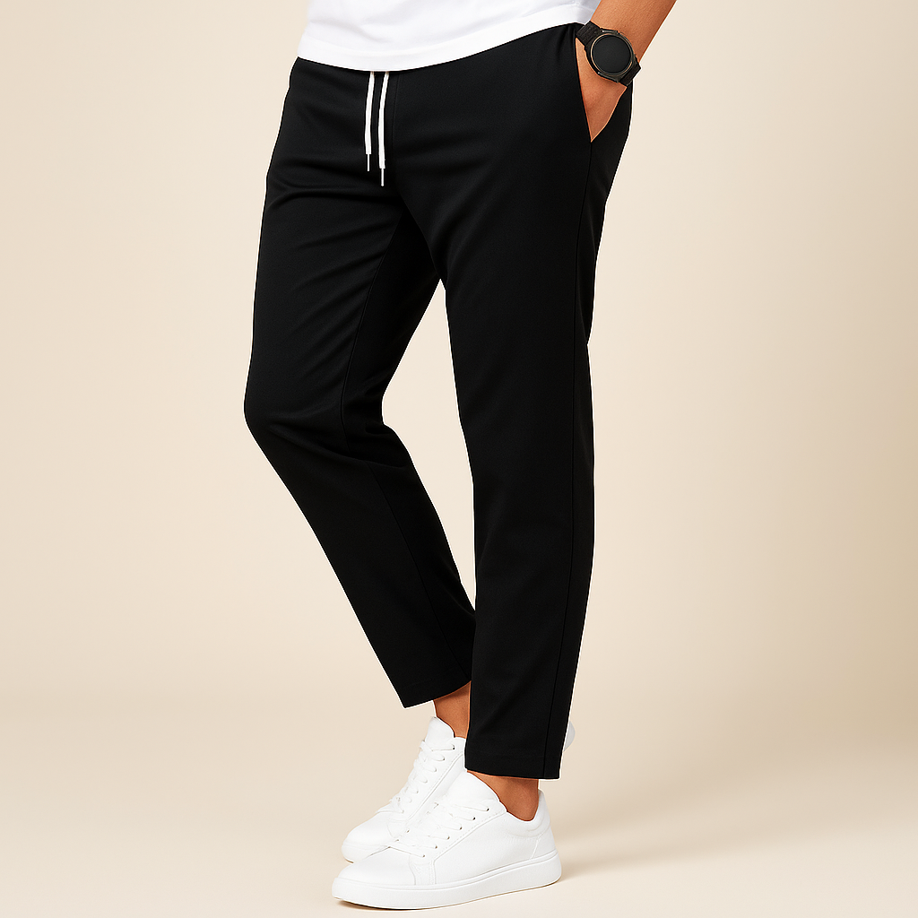 Pantalones slim fit con coulisse de hombre