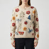 Maglione Ricamato Floreale 3D Morbido