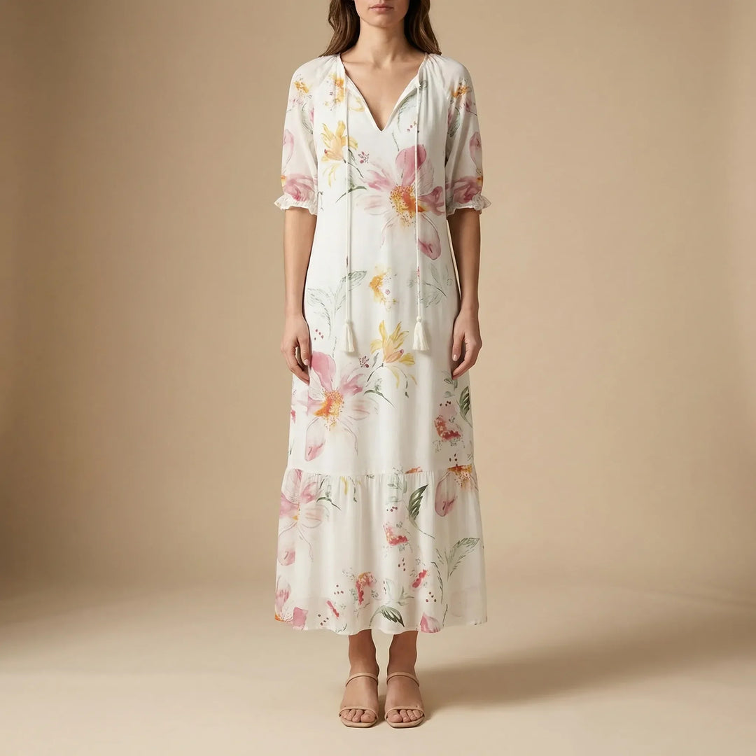 Bohvela - Abito lungo boho con stampa floreale