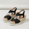 Sandalo con Piattaforma a Wedge con Punta Aperta