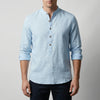 Camicia a Maglia Lunga Senza Colletto Stile Henley