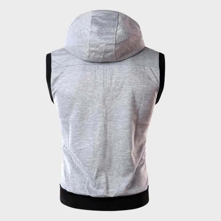 Sleeveless vest with hood for men