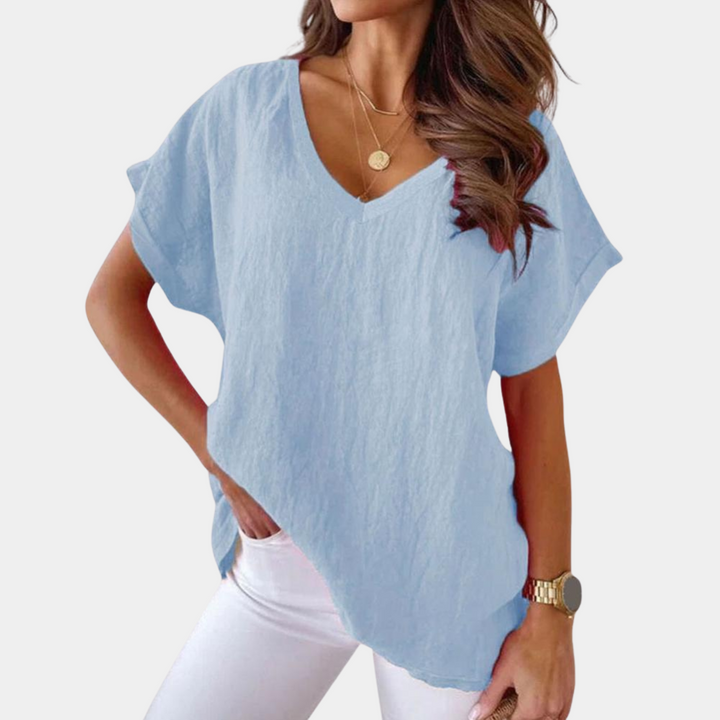 Elegancia sin esfuerzo – T-shirt casual para mujer de aspecto elegante