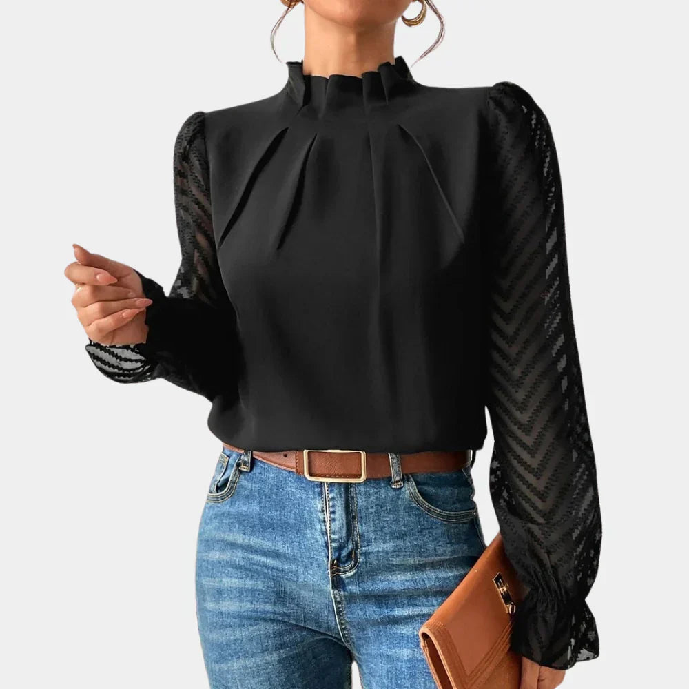 Elegante top a maniche lunghe da donna