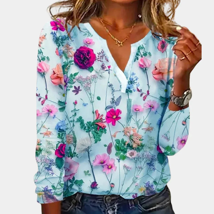 Blusa casual floreal de mujer