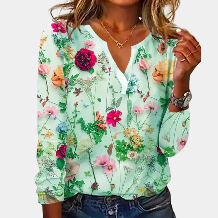 Blusa casual floreal de mujer
