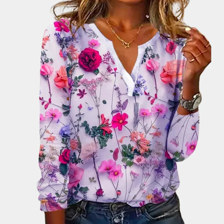 Blusa casual floreal de mujer