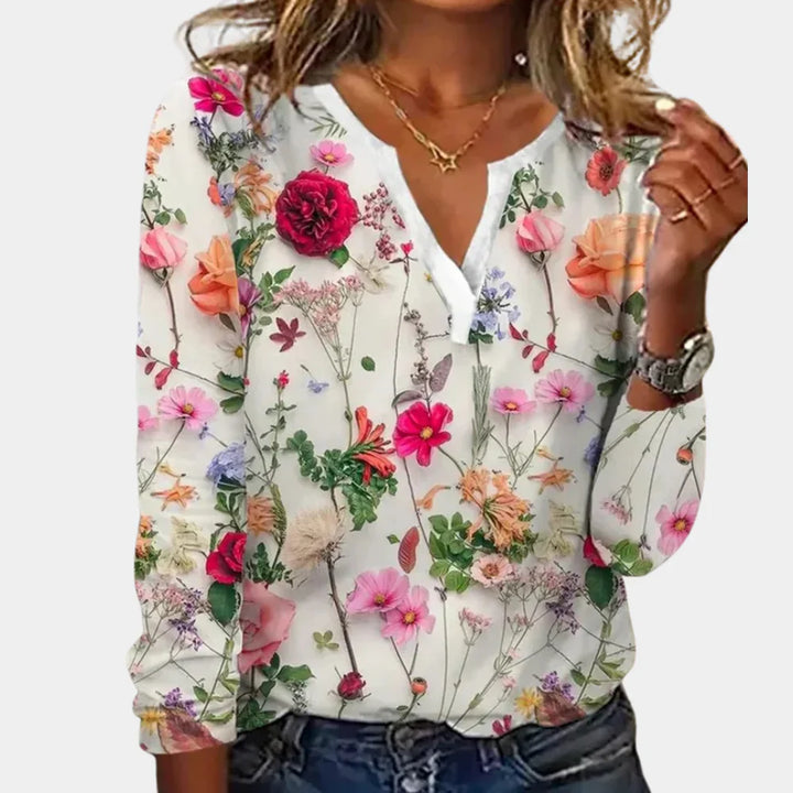 Blusa casual floreal de mujer