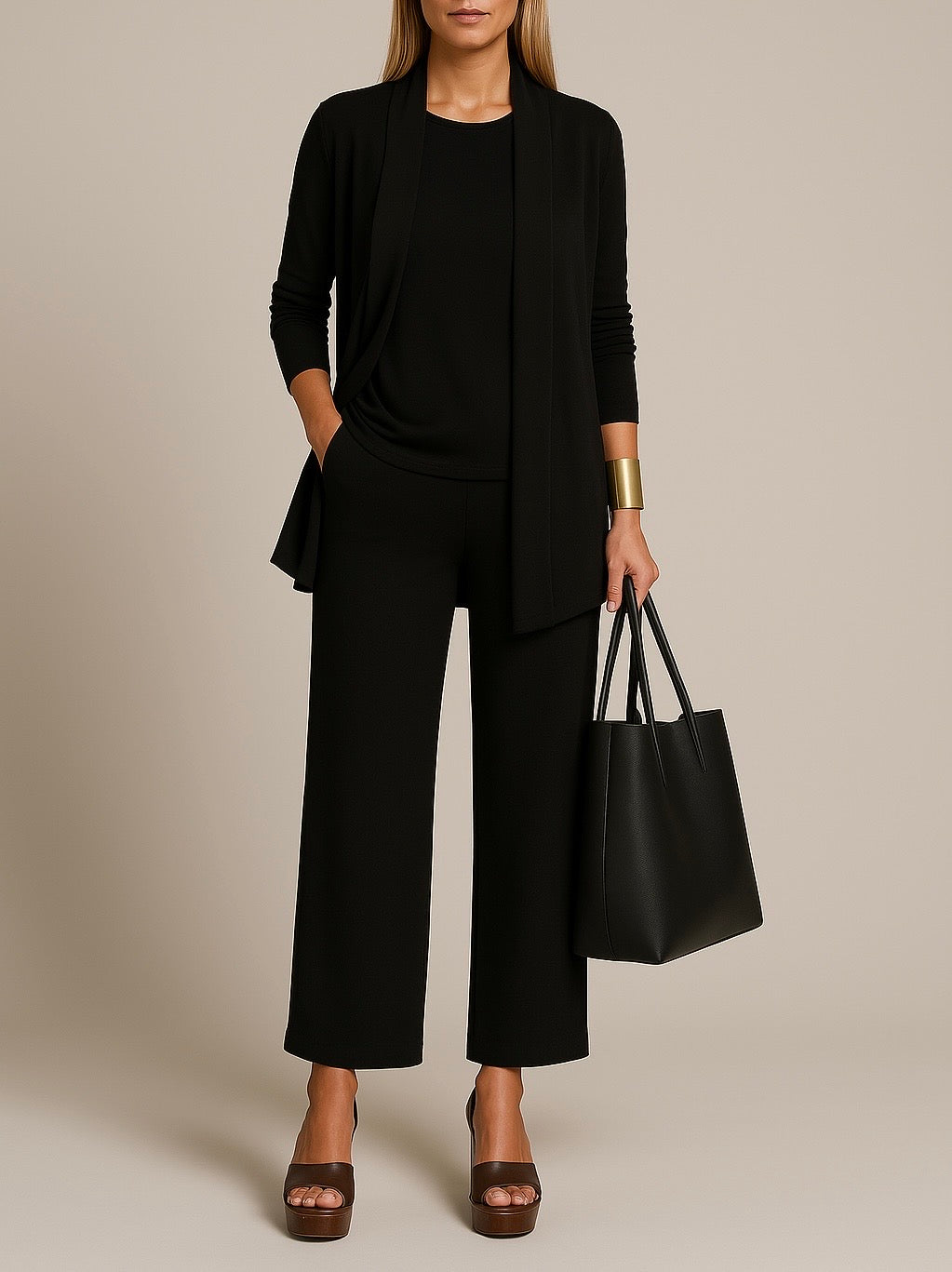 Elegante y refinado traje de tres piezas